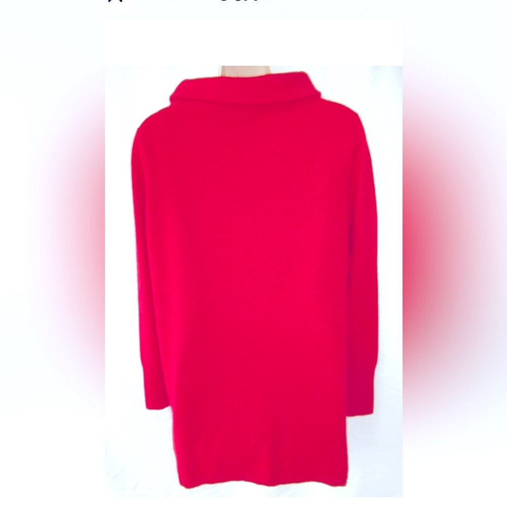 Talbots 100% Cashmere Red Roll Wide Turtleneck Sweater Est. To Be A Medium